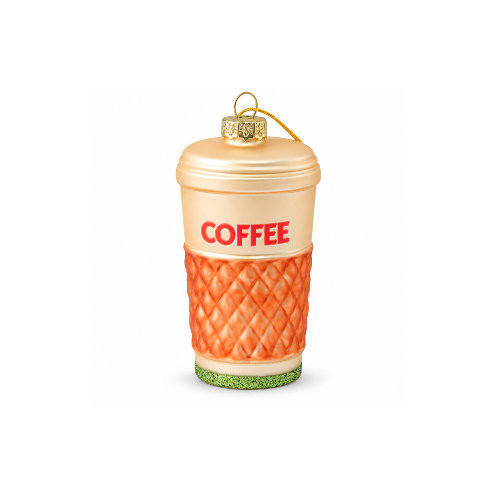 Holly Days Christmas Collection Glass Tree Decoration - COFFEE